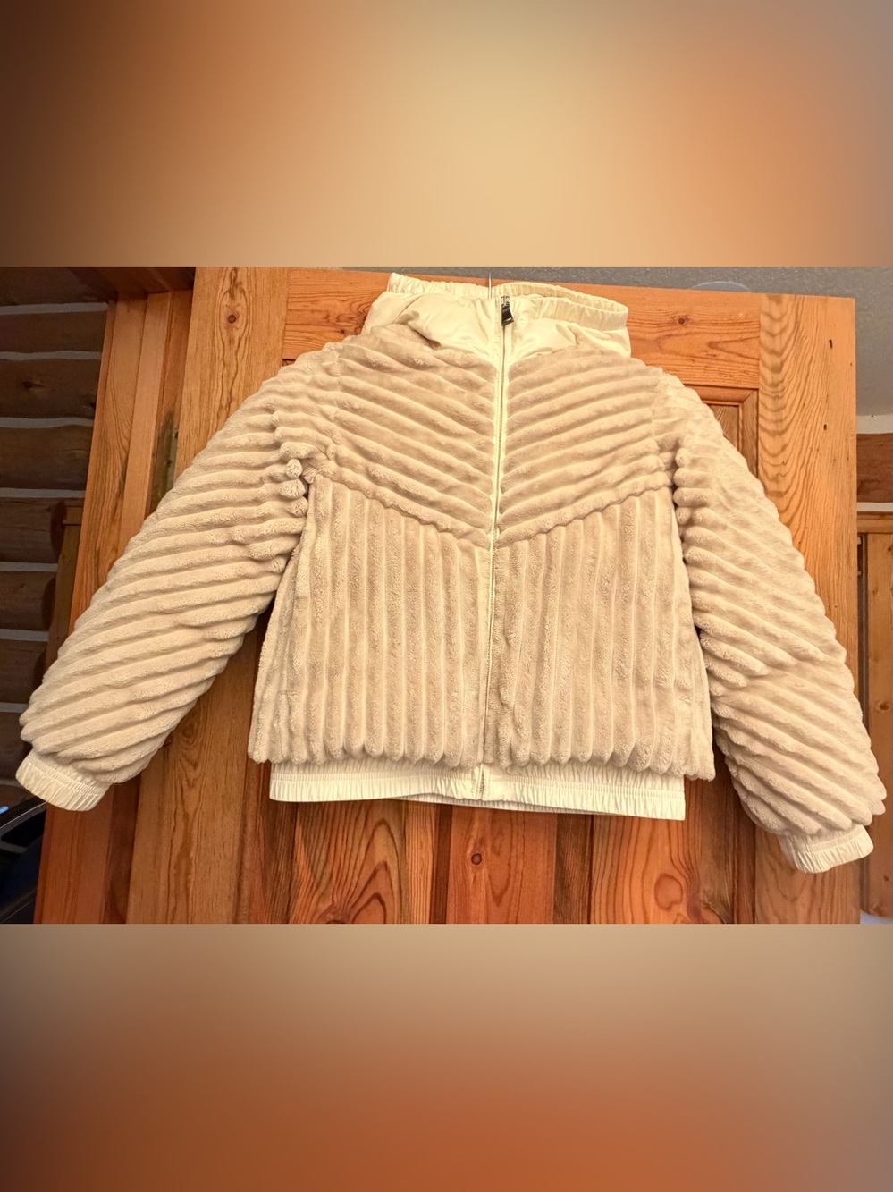 Authentic Moncler Girls' Plush Puffer Jacket - Cream/Tan size 10 New condition